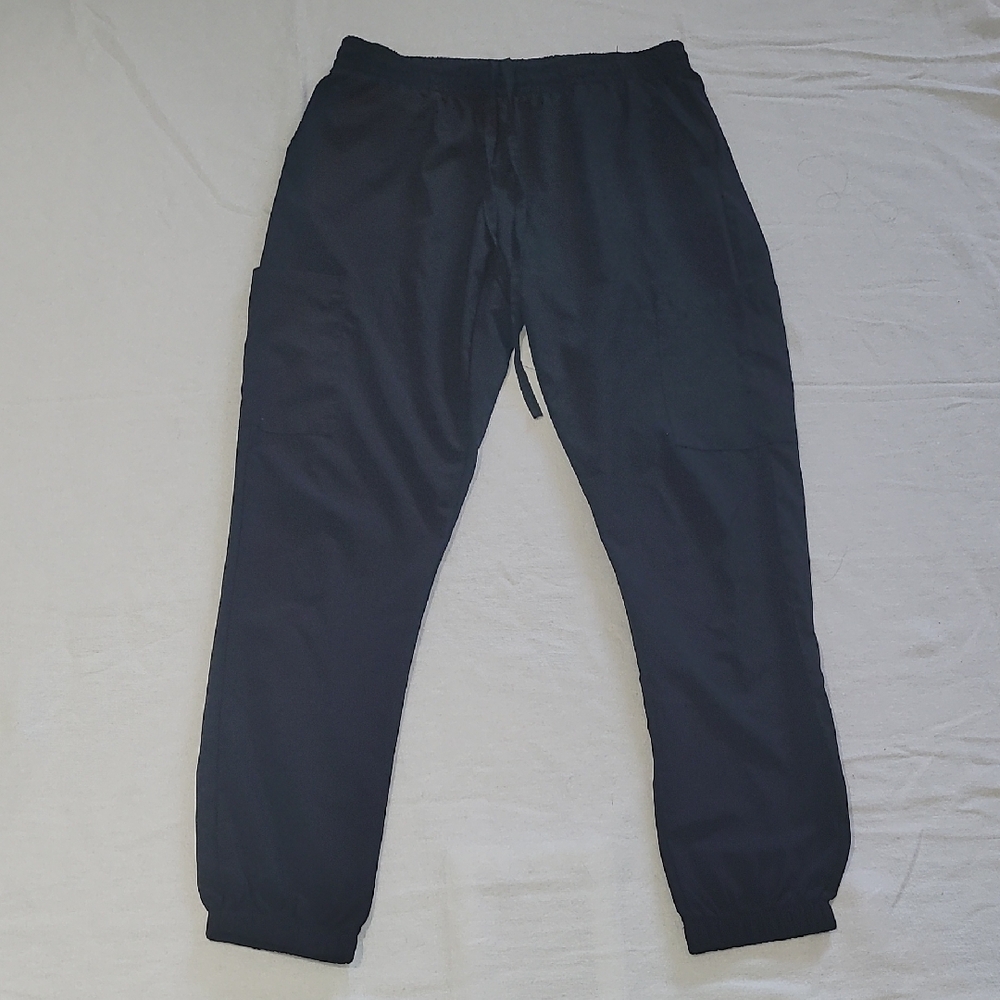 Black Tapered Sweatpants with Elastic Cuffs
